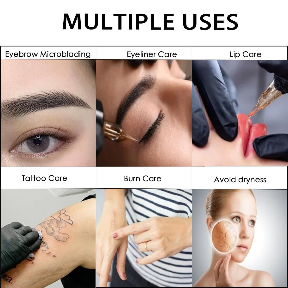 proamate Proamate Tattoo Cream Scar Repair Gel, Microblading Aftercare Ointment Vitamin A&D Anti Scar Tattoo Aftercare Cream for Makeup Microblading and Tattoo Healing Supplies (White 10 PCS/Pack)