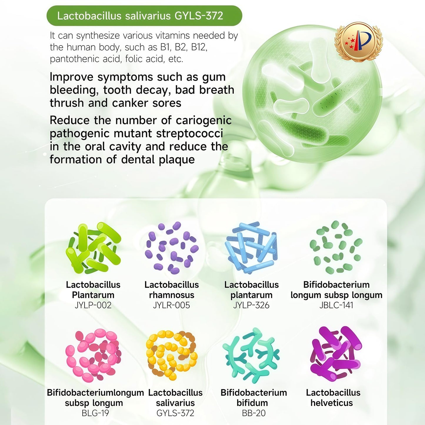 40 Billion CFU Oral Health Probiotic with Prebiotic, Multi Strain Probiotics for Gut Health with Lactobacillus, Multi-Dimensional Compound for Mulajointly Protecting The Oral Cavity 30Packs