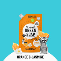 Marcel's Green Soap - Hand Soap Refill Orange & Jasmine - Handwash Dispenser Refill - Microplastic-free formula - Vegan - Packaging recyclable - 500 ml