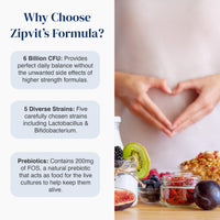 Zipvit Bio Cultures 6 Billion CFU with Prebiotic, Includes Lactobacillus & Bifidobacterium, 5 Live Strains, 60 Vegetarian Capsules, 2 Months Supply, Eco-Friendly Pouch