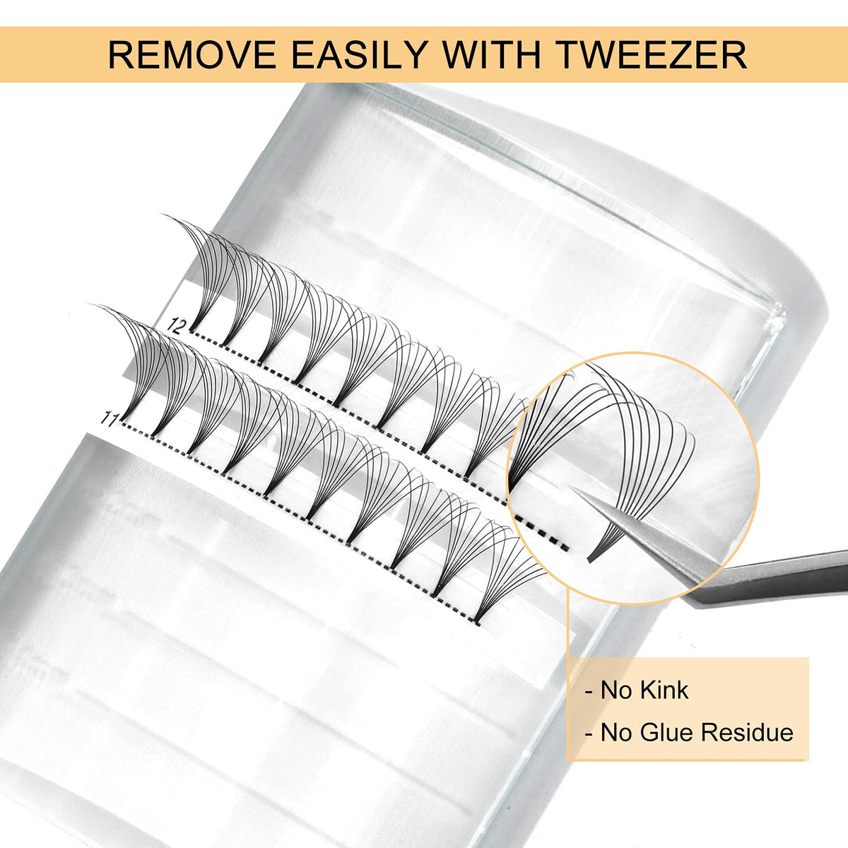 QUEWEL Premade Fan Volume Lash Extensions 8D 0.08D 10mm Russian Pre Made Fan Lashes | 3D-8D 0.07/0.10 C/D Curl 8-15mm | Long Lasting | Easy Application（8D 0.08D 10mm）