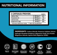 DEENVIDA NUTRITION Performance Electrolyte Supplement, 60 High Strength Capsules with Magnesium, Potassium, Calcium & Sodium, Muscle Function and Electrolyte Balance, Halal & Suitable for Vegetarians, DeenVida Nutrition