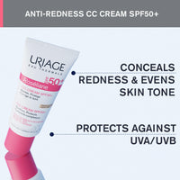 Uriage Roséliane CC Cream SPF50 (Light Tint) 40ml - Sensitive Skin Prone to Redness - Covers Redness, Unifies, Hydrates - Long-lasting Soothing Action & Sun Protection - Non-comedogenic
