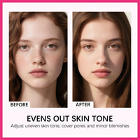 HERBENJOY Cushion Foundation Double-layer,Peptide Bounce Balm Foundation,Age-Defying Medium coverage foundation,Hydrating Moisturizing Lasting Makeup Balm,Blur Fine Lines, Smooths Texture All Type Skin(Natrual)