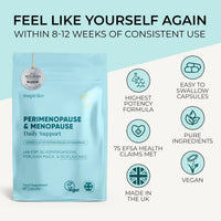 Inspiriko Perimenopause & Menopause Supplements - 18-in-1 Menopause Complex with Phytoestrogens, SOYA Isoflavones, Perimenopause Vitamins & Minerals for Hormone Balance for Women, 60 Vegan Capsules