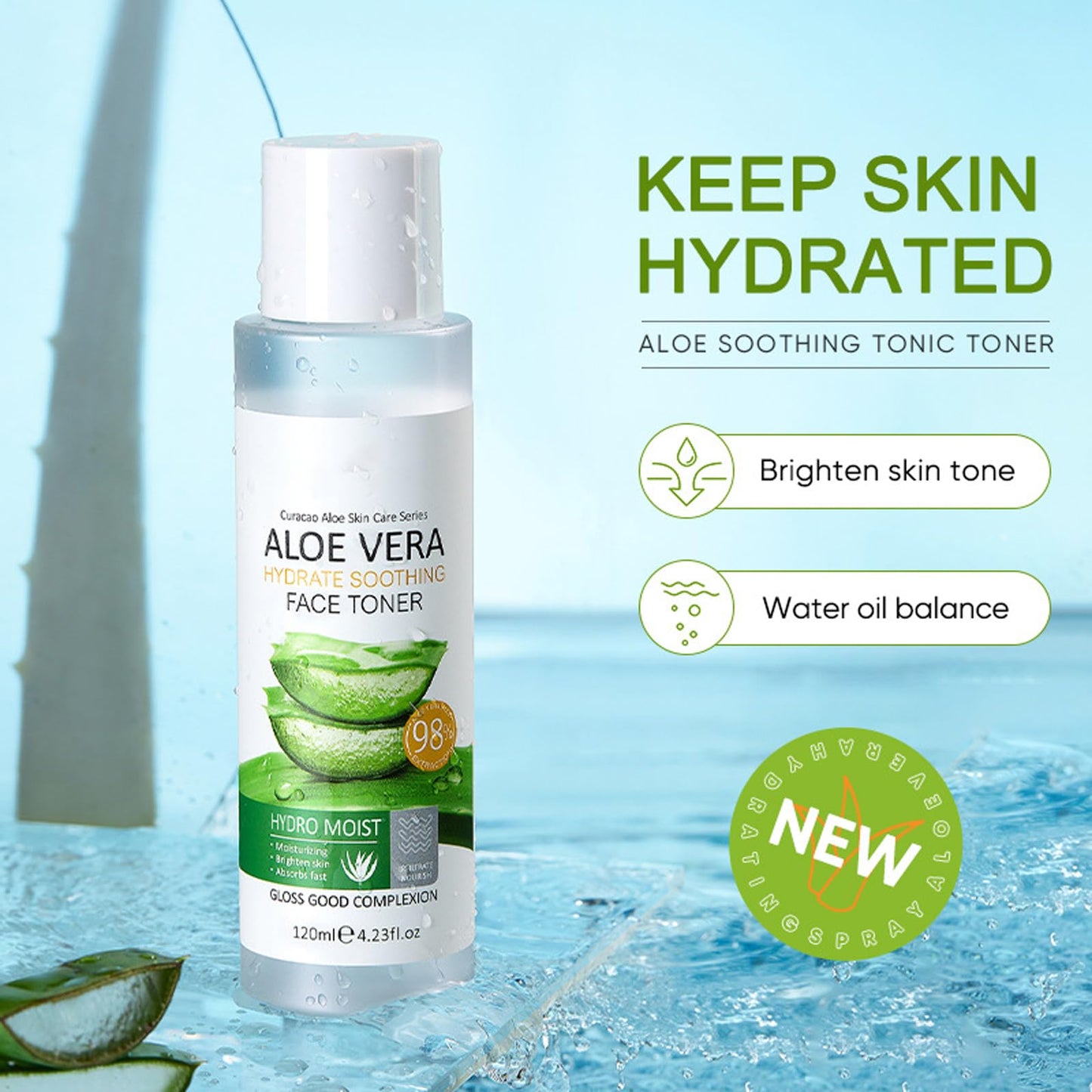 Nexolla Aloe Vera Face Toner, Soothing & Deep Moisturizing, Facial Tonic for Women, Aloe Vera Face Tonic