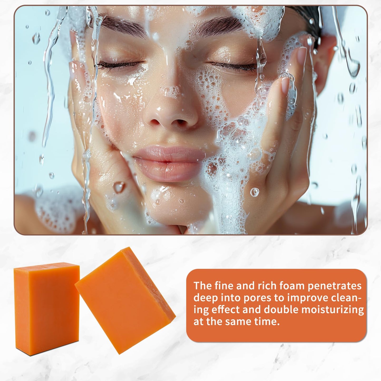 EUQEE Glutathione Kojic Acid Soap, Glutathione Soap Bars with Glutathione, Collagen, Vitamin C for Hyperpigmentation Reduce the Appearance of Fine Lines and Wrinkles with a Foaming Net (2x142g)