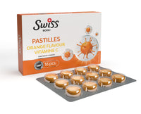 SWISS BORK Orange & Vitamin C Pastilles — Highly Effective to Provide Sore Throat Relief — Ideal Pastille to Get Rid of Throat Inflammation, Dry and Phlegmy Cough (16 PCS)