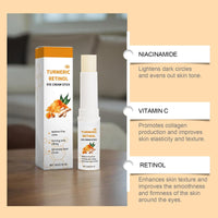 LaluluTek Turmeric Retinol Eye Stick - Under Eye Cream for Dark Circles and Puffy Eyes - Anti Wrinkle and Firming Formula - Reduces the Growth of Fine Lines - Anti Aging - Turmeric Eye Cream Stick