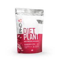 PhD Nutrition Diet Plant, Vegan Protein Powder Plant Based, Strawberries and Cream, 19g of Plant Protein, 20 Servings Per 500g Bag