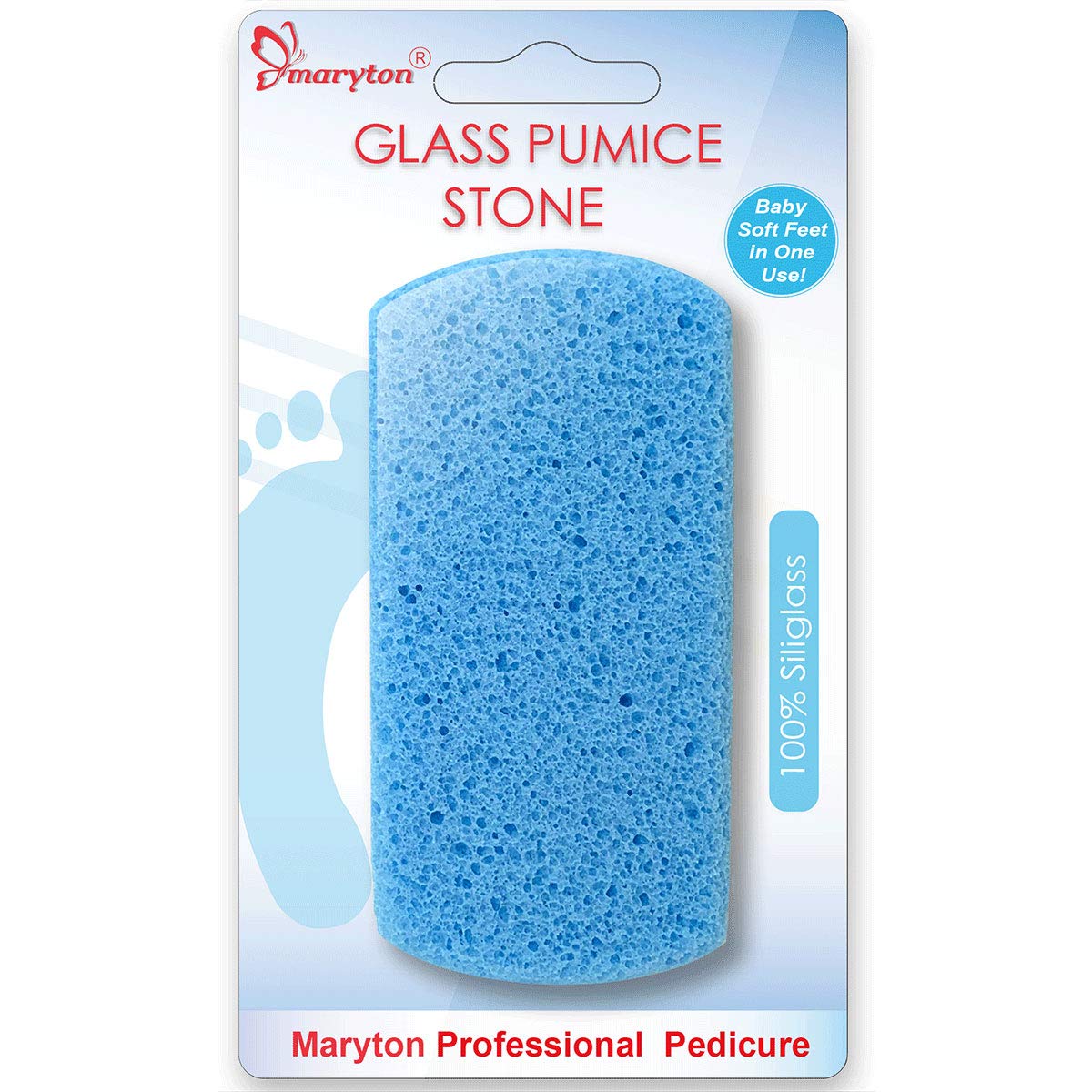MARYTON Maryton Pumice Stone for Feet, 100% Siliglass Double Sided Pedicure Tools, Callus Remover, Exfoliates & Smooths Skin