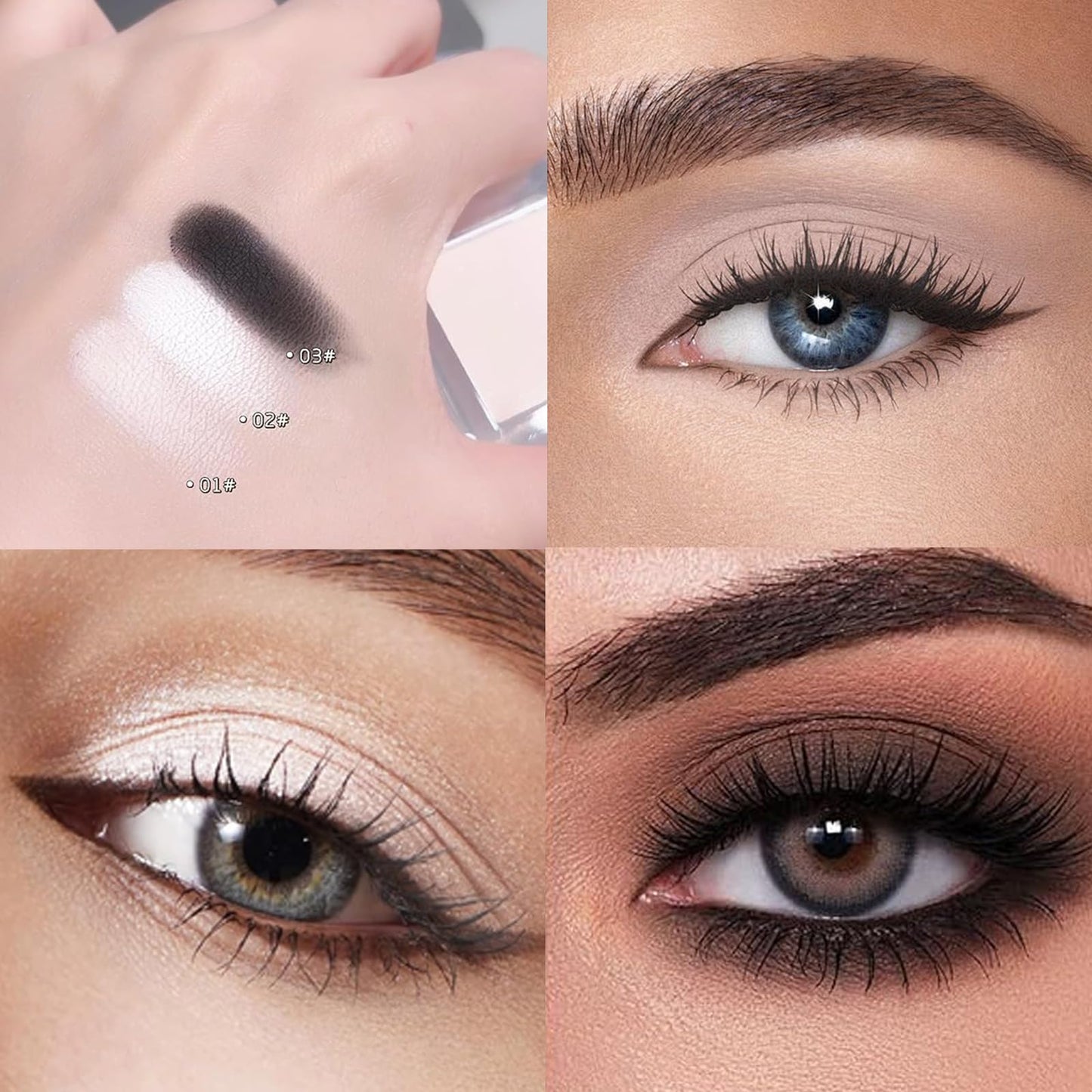 ZoeyShine Snowlight White Matte Single Eyeshadow, Waterproof and Long-Lasting