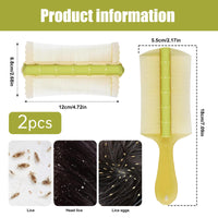 UEKPDM 2-Pack Nit Comb for Lice & Dandruff – Double-Sided Fine Tooth Comb for Flakes, Nits and Tangled Hair – Green Scalp Care Tool for Kids & Adults