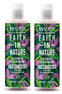 FAITH IN NATURE (2 Pack) - Faith in Nature - Lavender & Geranium Conditioner | 400ml | 2 PACK BUNDLE