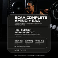 USN Complete Amino & EAA Intra Workout Powder, Apple Flavour - 400g, Vegan Energy Drink, Premium BCAA Amino Acids & Glutamine Recovery Drink, High Impact Pre Workout & Post Workout Shake