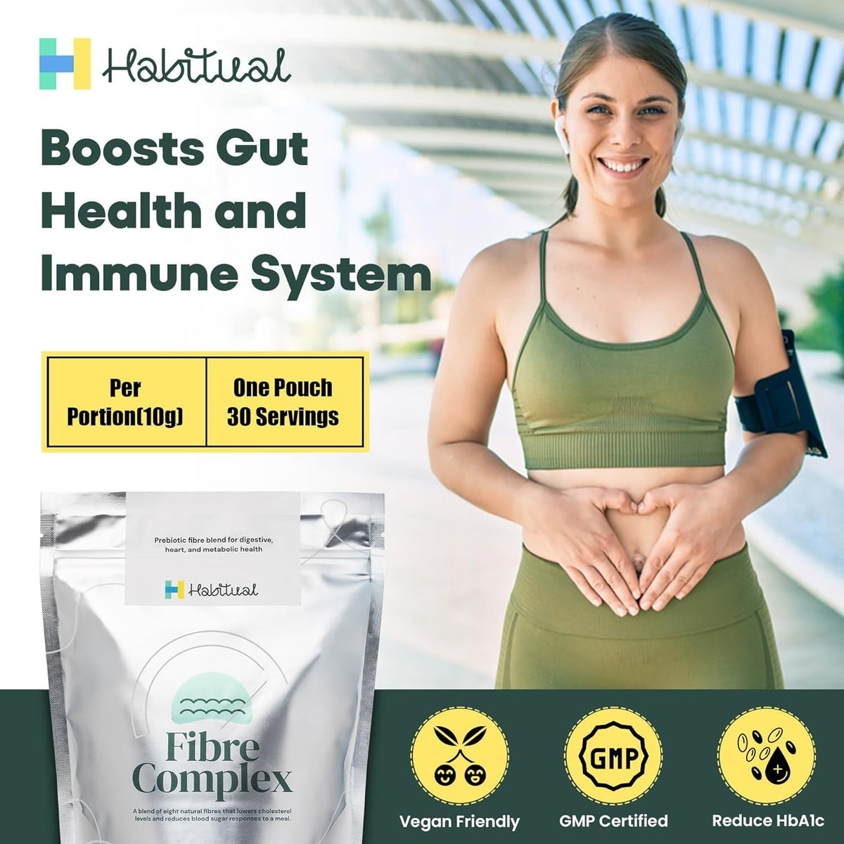 Habitual HABITUAL Fibre Complex Prebiotic Powder 300g, 8 Plant Fibres with PHGG