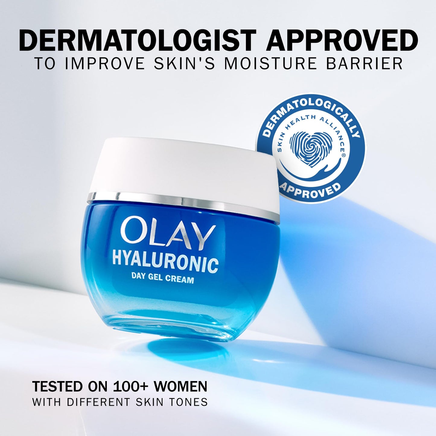 Olay Hyaluronic Acid Face Moisturiser Day Gel Cream, Skincare with Niacinamide 99% Purity and Vitamin B5 (Panthenol) Hydrating Skin Care: Plumps, Smooths, Hydrates Non Greasy, Non Sticky, 50ml