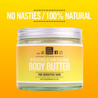 Our Tiny Bees Unscented Body Butter | 100% Natural | Jojoba-Rich for Deep Hydration & Soft Skin | Nourishing skin softening, for prevention and healing of Eczema 250ml. (Unscented)