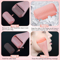 Fronnor Ice Roller for Face,Eyes,Mothers Day Gifts Idea,Therapeutic Cooling to Tighten Brighten Complexion and Reduce Wrinkles,Massager Under Eye Puffiness,Migraine and Pain Relidf (Pink)