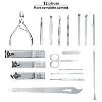 Keiby Citom Manicure Set 18pcs Professional Nail Clippers Kit Pedicure Care Tools-Stainless Steel Grooming Tools with Rose Gold PU Leather Case for Travel & Home (Rose Gold)