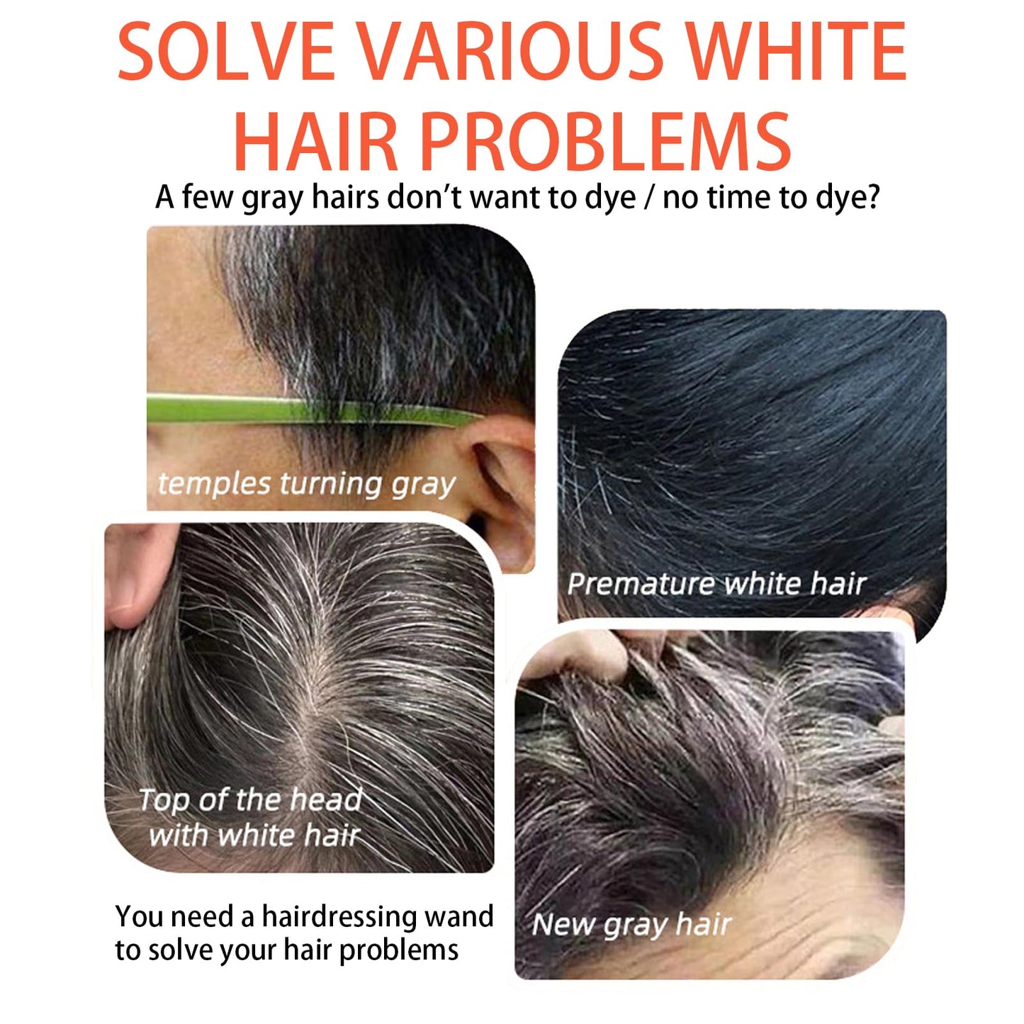 DMQ Hair Color Stick, 20g Coffee Root Hair Color Comb, Root Touch-Up Brush, Temporary Hair Concealer Stick with Comb for Gray Hair Coverage,Wash in Wash Out Hair Colour