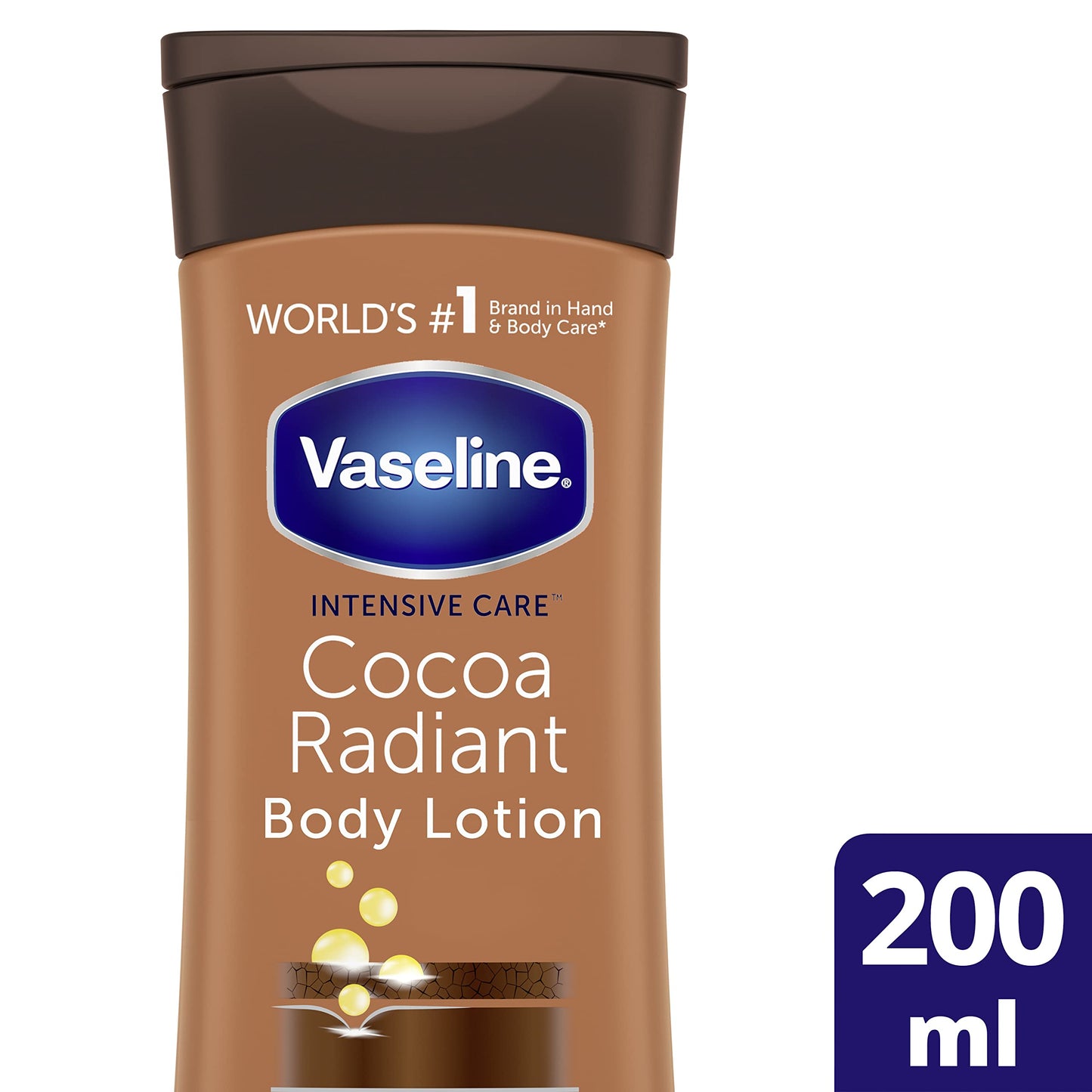 Vaseline Essential Moisture Cocoa Radiant Lotion 200 ml, (Pack of 1)