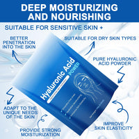 Guegine Hyaluronic Acid Powder for Face, Hyaluronic Acid Powder Organic, Low Molecular Weight, Water-Soluble Moisturizing Ingredients, Deep Hydration, Moisturizing the Skin