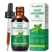 Wild Oregano Oil Drops 60ml, 100% Pure Undiluted Organic Oregano Oil Wild Mediterranean Essential Oil of Oregano Liquid Herbal Supplement for Cold, Cough, Immune Support & Gut Health | Vegan, Non-GMO