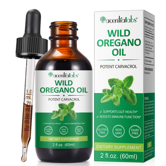 Wild Oregano Oil Drops 60ml, 100% Pure Undiluted Organic Oregano Oil Wild Mediterranean Essential Oil of Oregano Liquid Herbal Supplement for Cold, Cough, Immune Support & Gut Health | Vegan, Non-GMO