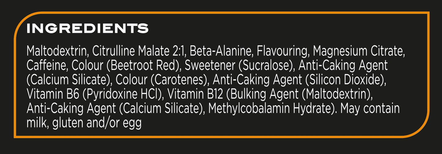 Reflex Nutrition Reflex Pre Workout Powder 3000 mg Citrulline Malate 1600 mg Beta-Alanine 125 mg Caffeine Plus B Vitamins and Electrolytes (Fruit Punch) (300 g)