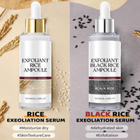 MEITREND Peel Shot Glow Rice Ampoule Duo, White & Black Rice Face Exfoliator Pore Minimizer, Gentle Soft Facial Scrub Exfoliator, Blackhead Remover, Acne Treatment, and Smooth Skin(30ml & 30ml)