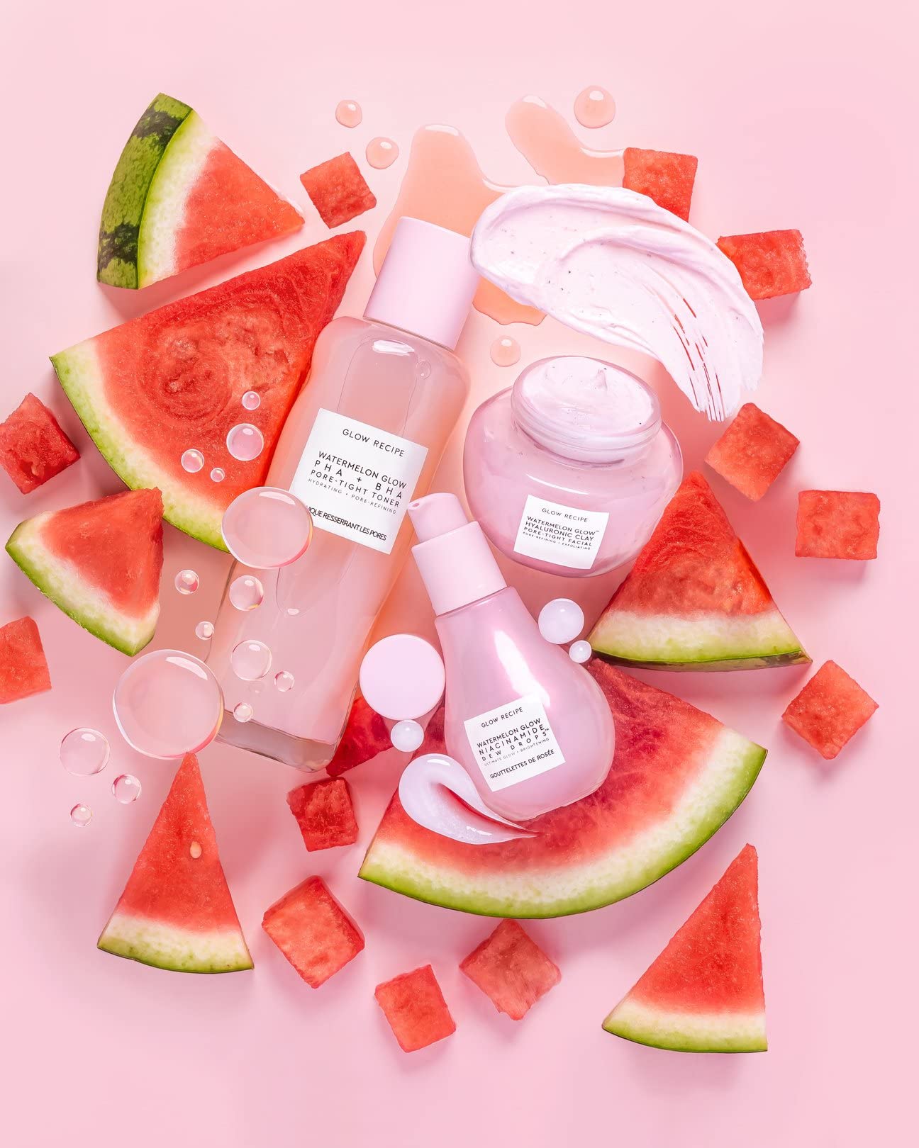 Glow Recipe Watermelon Glow Hyaluronic Clay Pore-Tight Facial - Gentle Exfoliating Clay Mask with Hyaluronic Acid - Help Minimize the Appearance of Pores, Even Tone + Hydrate (60ml / 2oz)