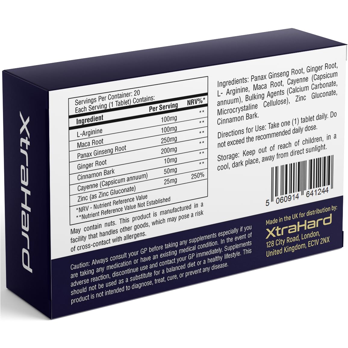 XtraHard 20 Tablets | 100% Natural Herbal Supplement | Manufactured in The UK