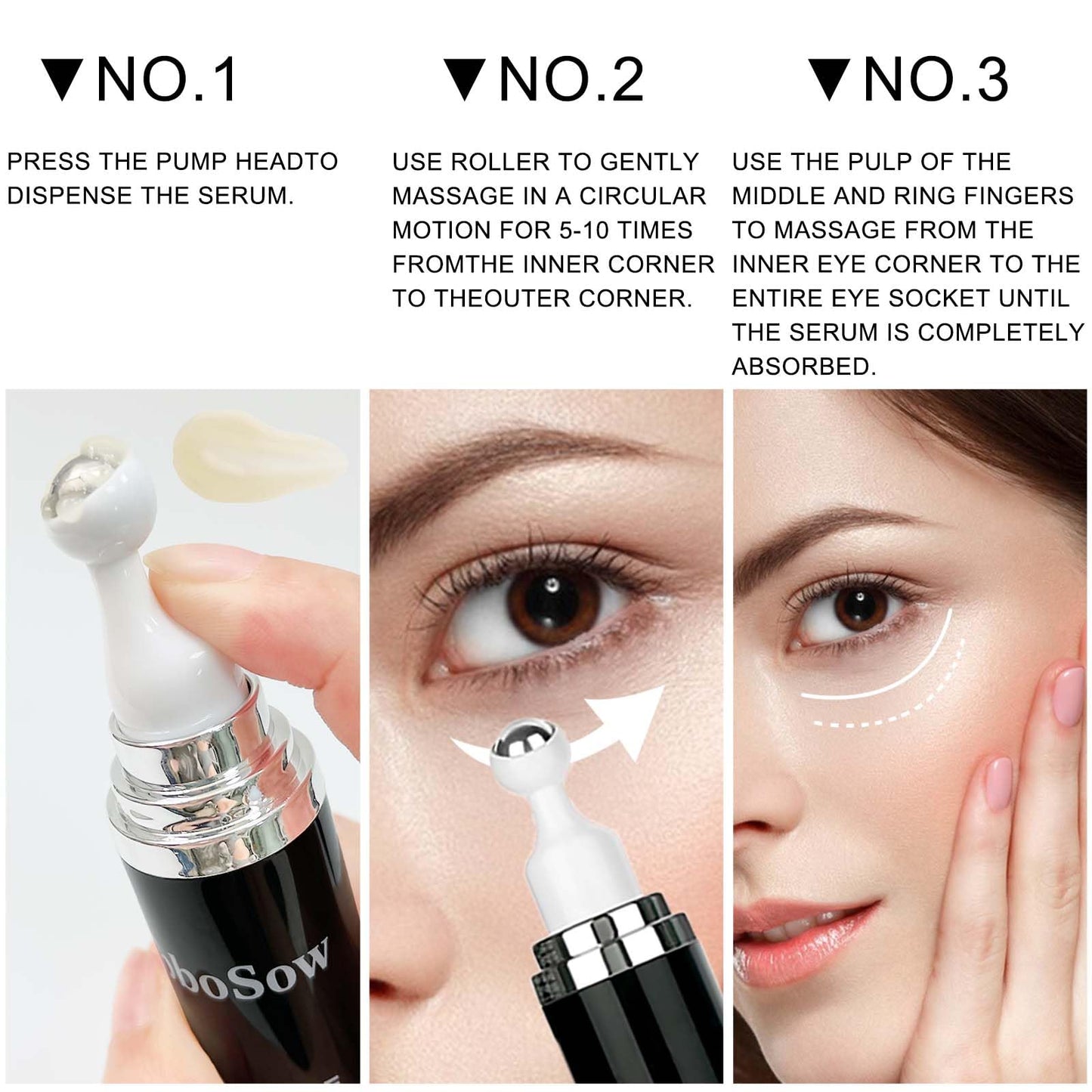 Caffeine Eye Cream, Caffeine Eye Serum,Under Eye Cream Dark Circles,Eye Cream for Dark Circles and Puffiness with 360° Roller, Anti-Ageing Reduces Puffiness, Wrinkles & Fine Lines