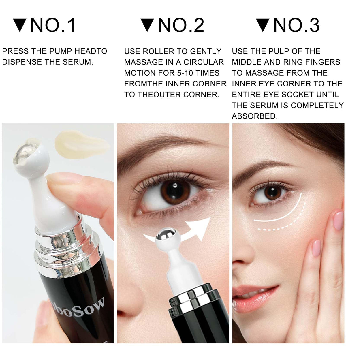 herlosfeel Caffeine Eye Cream, Caffeine Eye Serum,Under Eye Cream Dark Circles,Eye Cream for Dark Circles and Puffiness with 360° Roller, Anti-Ageing Reduces Puffiness, Wrinkles & Fine Lines