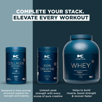Kinetica Sports Collagen Powder - Berry Flavour | 350g | 5g FORTIGEL Bovine Collagen/Serve, 320mg Vitamin C, 5μg Vitamin D, 100mg Hyaluronic Acid & 500mg Glucosamine Sulphate | Joint & Muscle Support