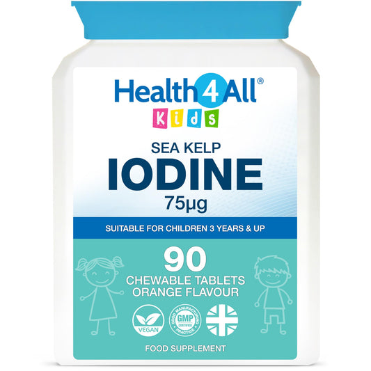 Health4All Kids Sea Kelp Iodine 90 75µg Sublingual Tablets, Orange Flavoured