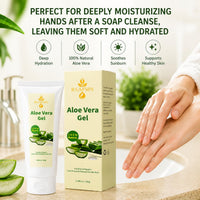 RSAFSBY 100% Natural Aloe Vera Gel for Face, Body & Hair - 100g Cold Pressed - Soothing, Hydrating & Repairing - Relieves Dry Skin, Sunburn, Blemishes & Itchy