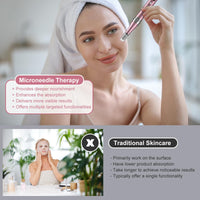 Microneedling Pen 9-Speeds,PELCAS Dermapen 0-2.5mm Adjustable with 12 Pcs Cartridges Type-C Rechargable Electric Derma Pen with LCD Screen for Anti-Aging Skin Care Wrinkle Stretch Marks Hair Loss