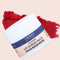 SWOSH Lip Scrub For Dark Lips To Lighten Pink 20 gram With Beeswax and Vitamin E | Lip Brightening Scrub Balm For Women and Men For Exfoliating Dry and Chapped Lips, Removes Tan and Dead Skin Cells