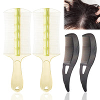 4 PCS Dandruff Comb Scalp Comb Psoriasis Comb 2 Hollow Tooth Comb with 2 Scalp Brush for Fine Hair and for Thick Hair for Removing Fleas Lice Dandruff and Tangled Hair