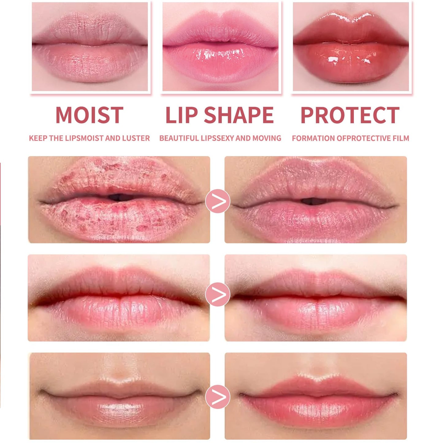 Lip balm Set, 6 Packs Lip Balm Multipack,Original, Honey, Avocado, Rose, Sakura, Peach,Reduce Lip Lines&Wrinkle Day&Night Lip Care,Lip Repair Mask Lip Exfoliator Lip Moisturizer