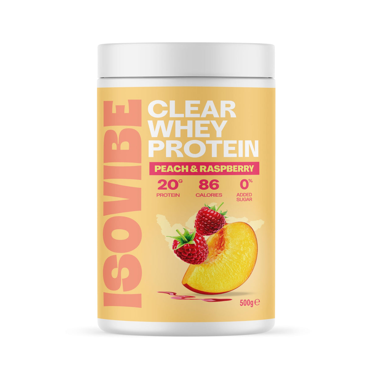 ISOVIBE Isovibe Clear Whey Protein Powder Peach & Raspberry (20 Servings) Refreshing Protein Water | Zero Added Sugar | High Protein 20g Per Serving