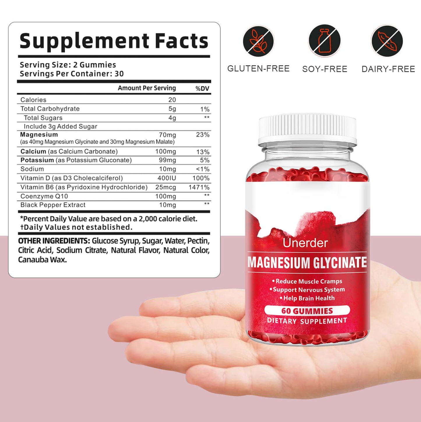 Magnesium Glycinate Gummies - 400mg High Absorption Formula for Sleep, Stress Relief & Muscle Health - Apple Flavor, 30 Days Supply for Adults,Non-GMO