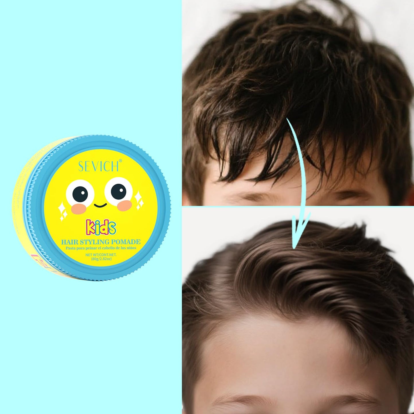gowwim Gowwim Kids' Hair Styling Pomade， Mild and Easy to Create Cool Hairstyles, Wash with Water Without Leaving Residue, Suitable for School, Activities