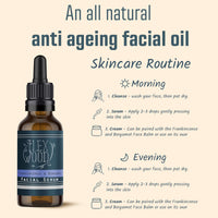 The Ilex Wood - Frankincense and Bergamot Facial Serum - 100% Natural handmade, Vegan, Moisturising for both Men & Women, Cruelty Free, Anti Ageing, Wrinkle and Line Reducing Ingredients. 20ml
