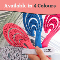Head Jog 18 Ocean Hair Brush. Eco Friendly Vent Paddle Brushes With Flexible Soft Bristles, Detangling Wet Or Dry Hair. Gentle Brushing & Detangling Brush For Curly & Wavy Hair (Coral)