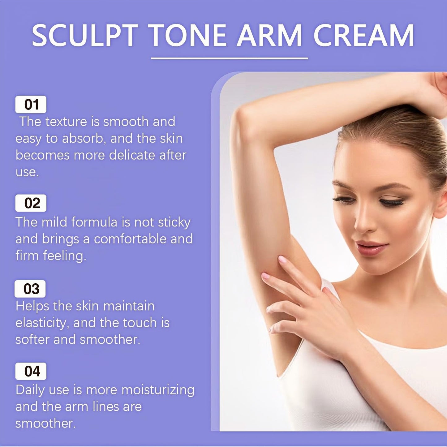 SEMECOMER Sculpt & Tone Arm Cream, Skin Tightening Cream Body, Firming Creams for Loose Skins, Skin Firming Body-Cream, Arm Lift Creams - Deeply Moisturize & Shape for a Sleeker Skins, Smooths Wrinkles - 100ML