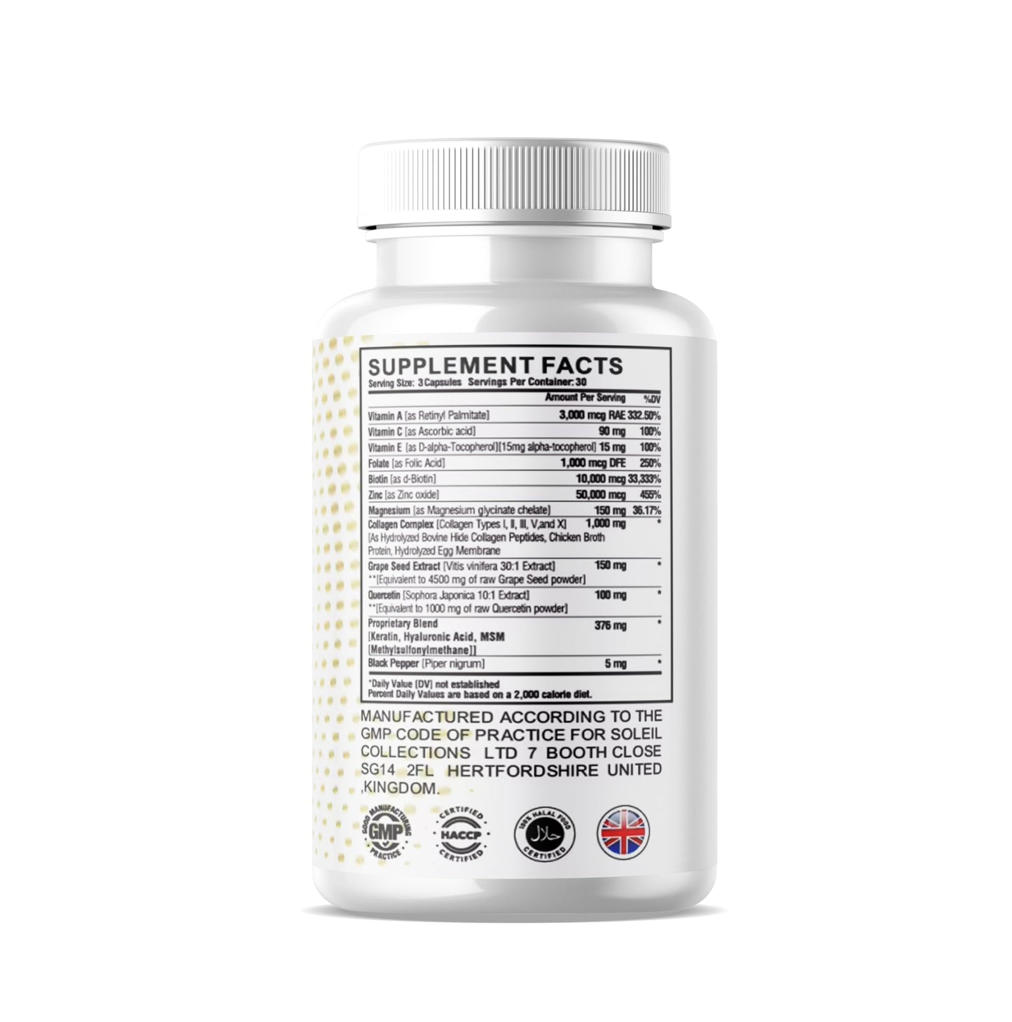 Ultimate Collagen Blend Quercetin| Biotin, Hyaluronic Acid, Keratin, Zinc | Beauty & Longevity | Biotin, Keratin & MSM | Hyaluronic Acid, Magnesium, Zinc & Folate | All-in-One Formula 90 Count