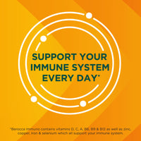 Berocca Immuno Effervescent Tablets - Including Vitamin D, C, A, B6, B9, B12, Selenium, Zinc and Iron - Multivitamin Immune System Support for Men & Women - 11 Vitamins and Minerals - 15 Tablets